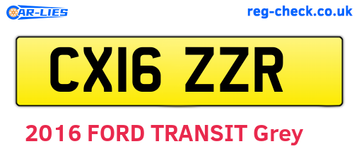 CX16ZZR are the vehicle registration plates.
