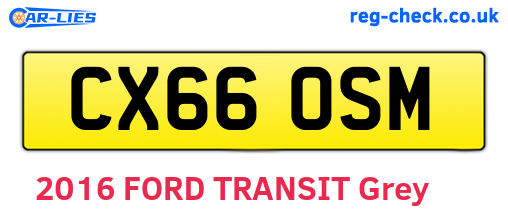 CX66OSM are the vehicle registration plates.