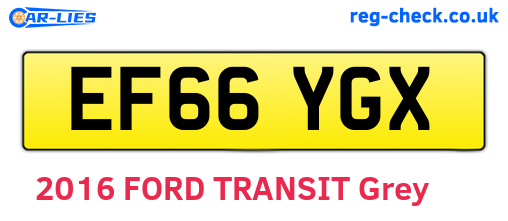 EF66YGX are the vehicle registration plates.