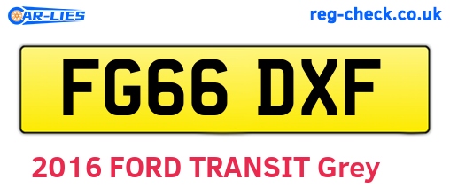 FG66DXF are the vehicle registration plates.