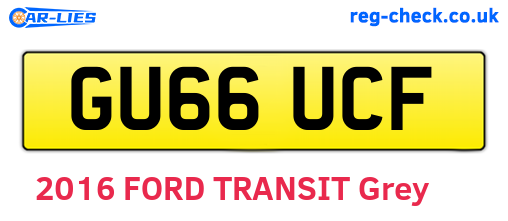 GU66UCF are the vehicle registration plates.