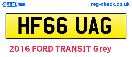 HF66UAG are the vehicle registration plates.
