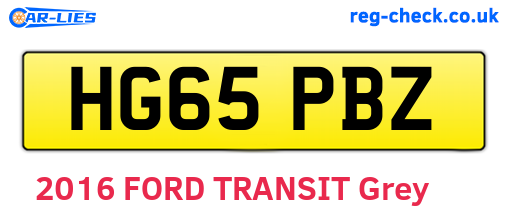 HG65PBZ are the vehicle registration plates.