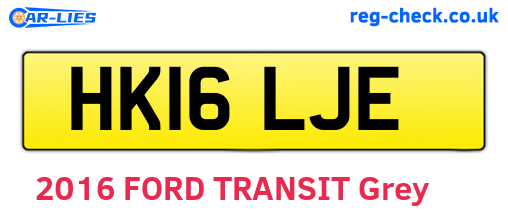 HK16LJE are the vehicle registration plates.