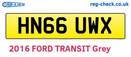 HN66UWX are the vehicle registration plates.