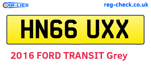 HN66UXX are the vehicle registration plates.