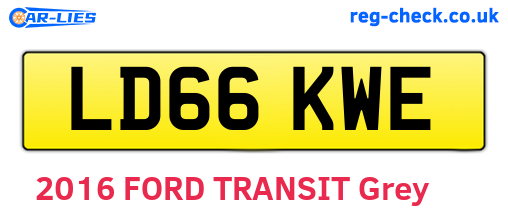 LD66KWE are the vehicle registration plates.