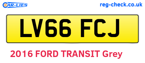 LV66FCJ are the vehicle registration plates.