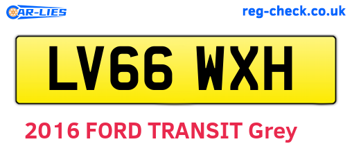 LV66WXH are the vehicle registration plates.