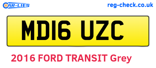 MD16UZC are the vehicle registration plates.