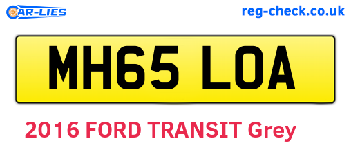 MH65LOA are the vehicle registration plates.