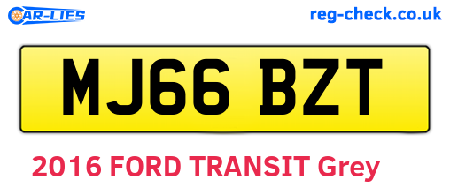 MJ66BZT are the vehicle registration plates.