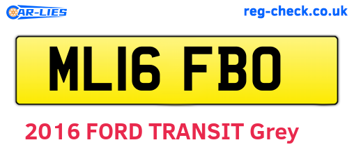 ML16FBO are the vehicle registration plates.