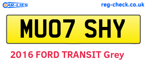 MU07SHY are the vehicle registration plates.