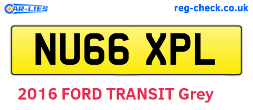 NU66XPL are the vehicle registration plates.