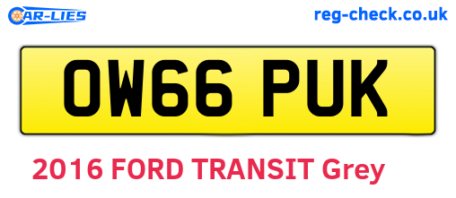 OW66PUK are the vehicle registration plates.