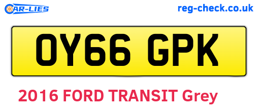 OY66GPK are the vehicle registration plates.