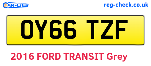 OY66TZF are the vehicle registration plates.