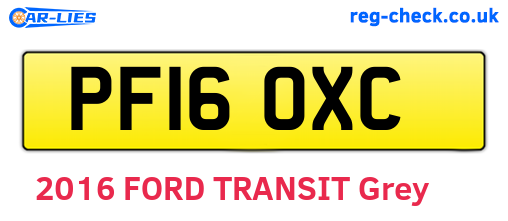 PF16OXC are the vehicle registration plates.