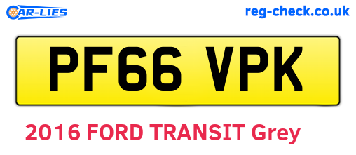 PF66VPK are the vehicle registration plates.