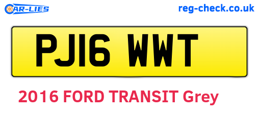 PJ16WWT are the vehicle registration plates.