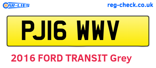 PJ16WWV are the vehicle registration plates.