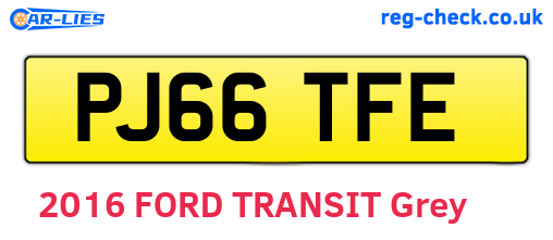 PJ66TFE are the vehicle registration plates.