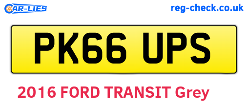PK66UPS are the vehicle registration plates.