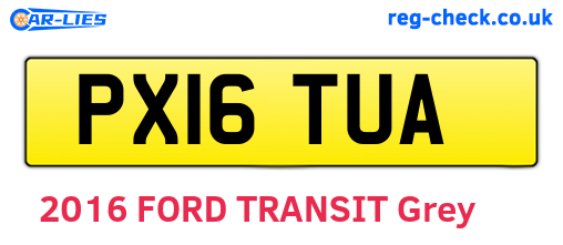 PX16TUA are the vehicle registration plates.