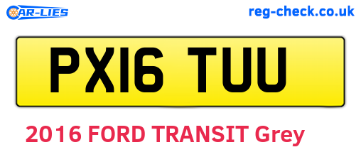 PX16TUU are the vehicle registration plates.