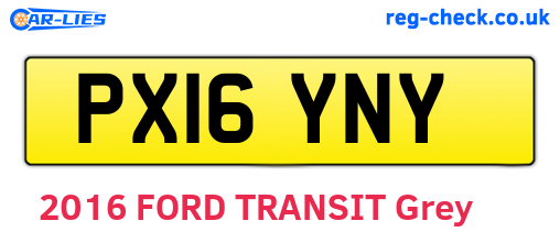 PX16YNY are the vehicle registration plates.