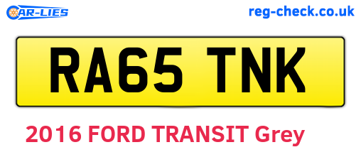 RA65TNK are the vehicle registration plates.