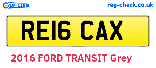 RE16CAX are the vehicle registration plates.