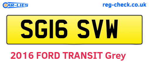 SG16SVW are the vehicle registration plates.