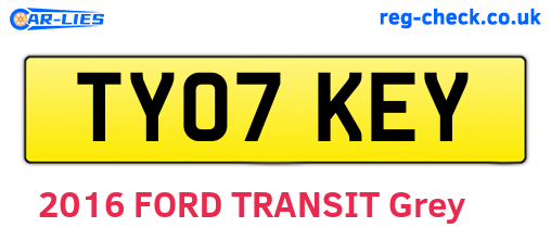 TY07KEY are the vehicle registration plates.