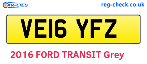 VE16YFZ are the vehicle registration plates.