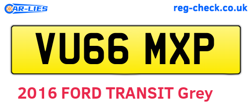 VU66MXP are the vehicle registration plates.
