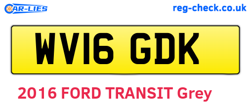 WV16GDK are the vehicle registration plates.
