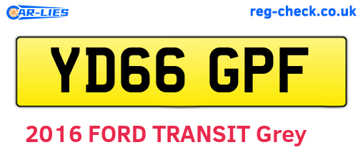 YD66GPF are the vehicle registration plates.