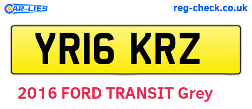 YR16KRZ are the vehicle registration plates.