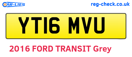 YT16MVU are the vehicle registration plates.