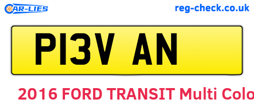 P13VAN are the vehicle registration plates.