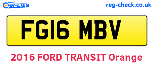 FG16MBV are the vehicle registration plates.