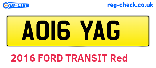 AO16YAG are the vehicle registration plates.