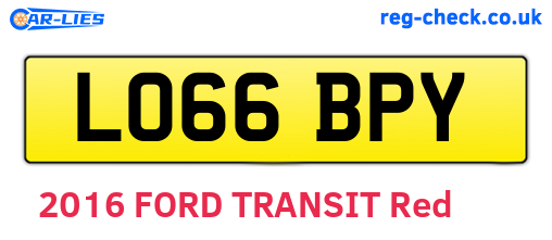 LO66BPY are the vehicle registration plates.