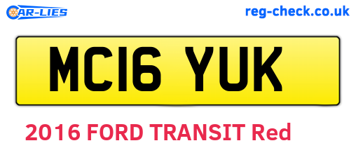 MC16YUK are the vehicle registration plates.