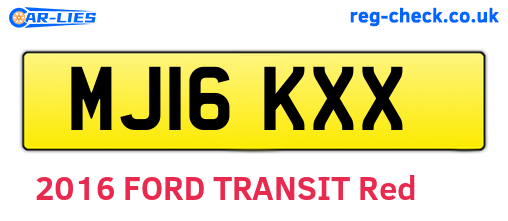 MJ16KXX are the vehicle registration plates.