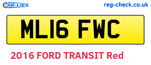ML16FWC are the vehicle registration plates.
