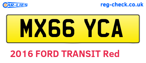 MX66YCA are the vehicle registration plates.