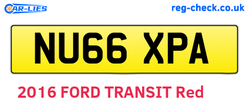 NU66XPA are the vehicle registration plates.